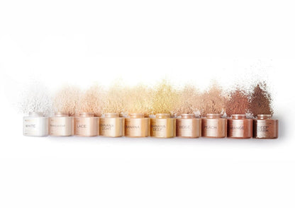compatible with both fluffy brushes for a candid finish and damp sponges for precise baking