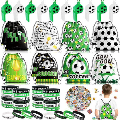 complete 98-piece set: 16 whistles, 16 drawstring bags, 50 stickers, 16 silicone bracelets