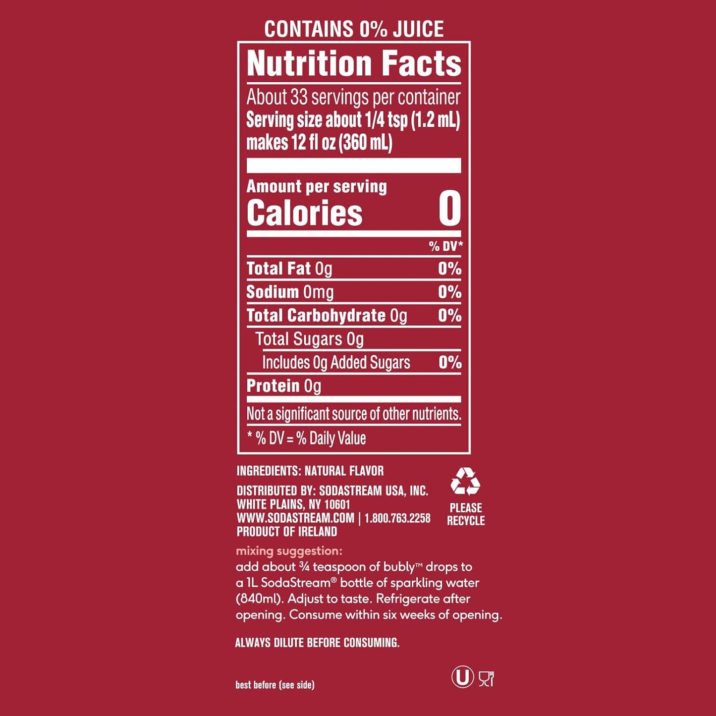 concentrated drop format where each 1.36 fl oz bottle makes about 36 cans of sparkling water