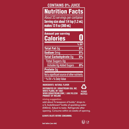 concentrated drop format where each 1.36 fl oz bottle makes about 36 cans of sparkling water