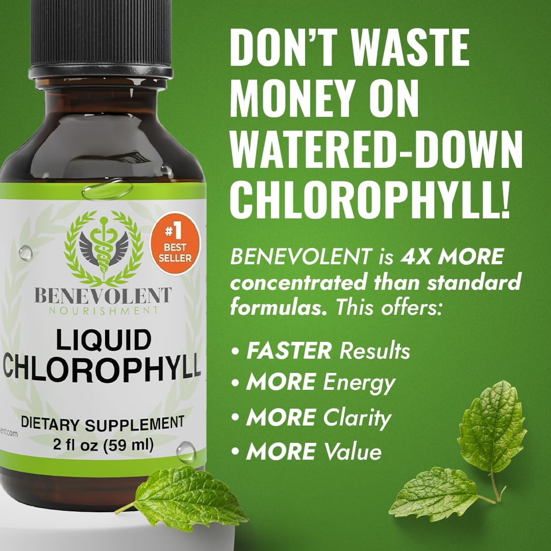 concentrated liquid chlorophyllin (water-soluble chlorophyll derivative) with antioxidant content