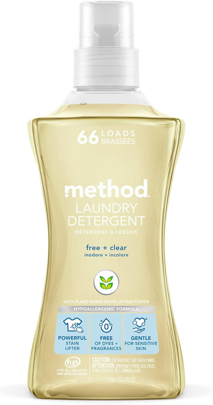 concentrated liquid formula delivering 66 loads per 53.5 fl oz bottle
