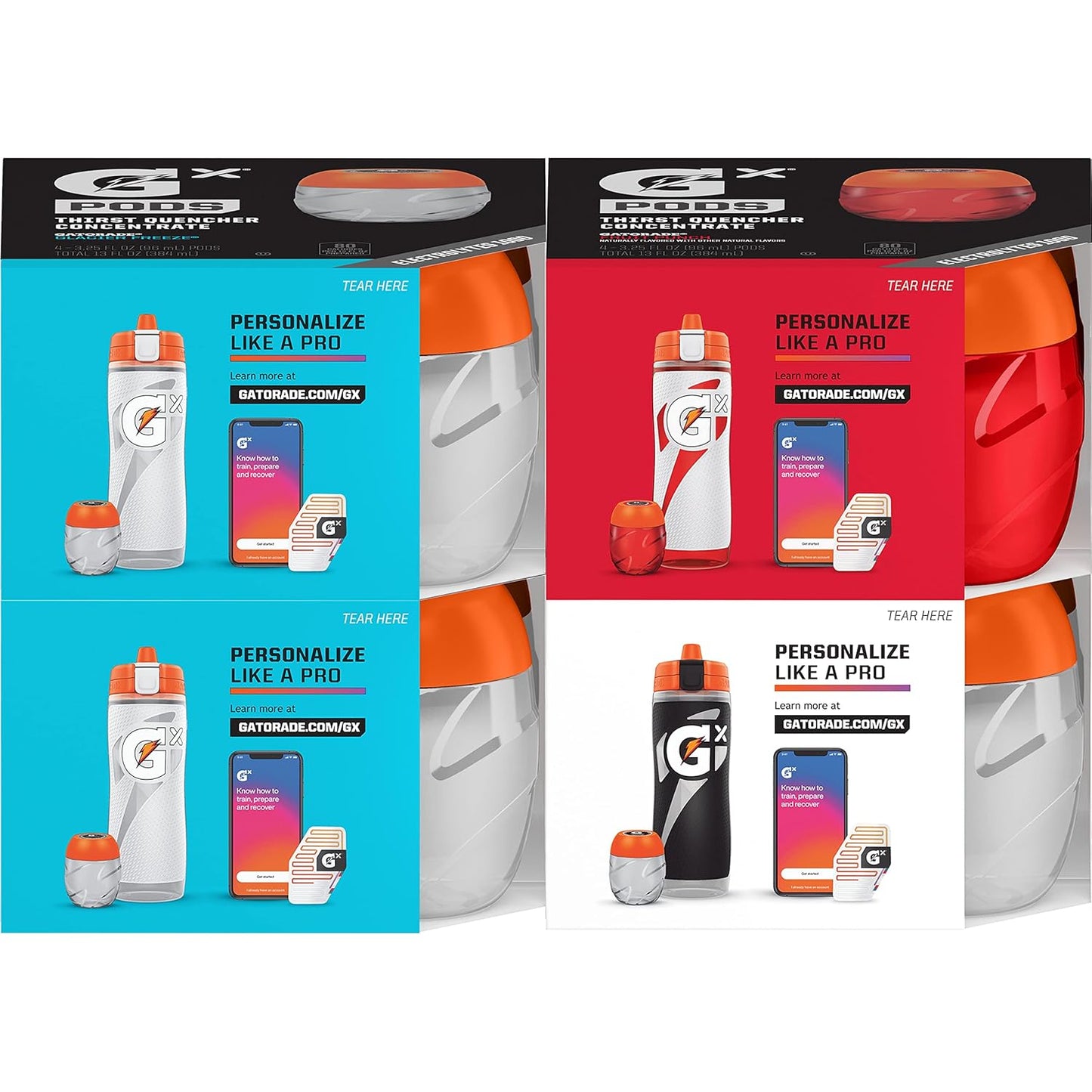 concentrated liquid pod format (3.25 fl oz) designed for the gx bottle and gx jug system