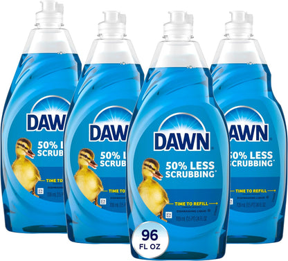 concentrated ultra formula delivering 50% less scrubbing vs. non-concentrated dawn