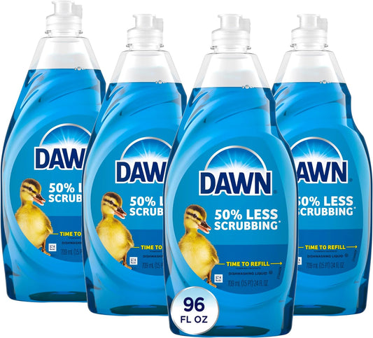 concentrated ultra formula delivering 50% less scrubbing vs. non-concentrated dawn