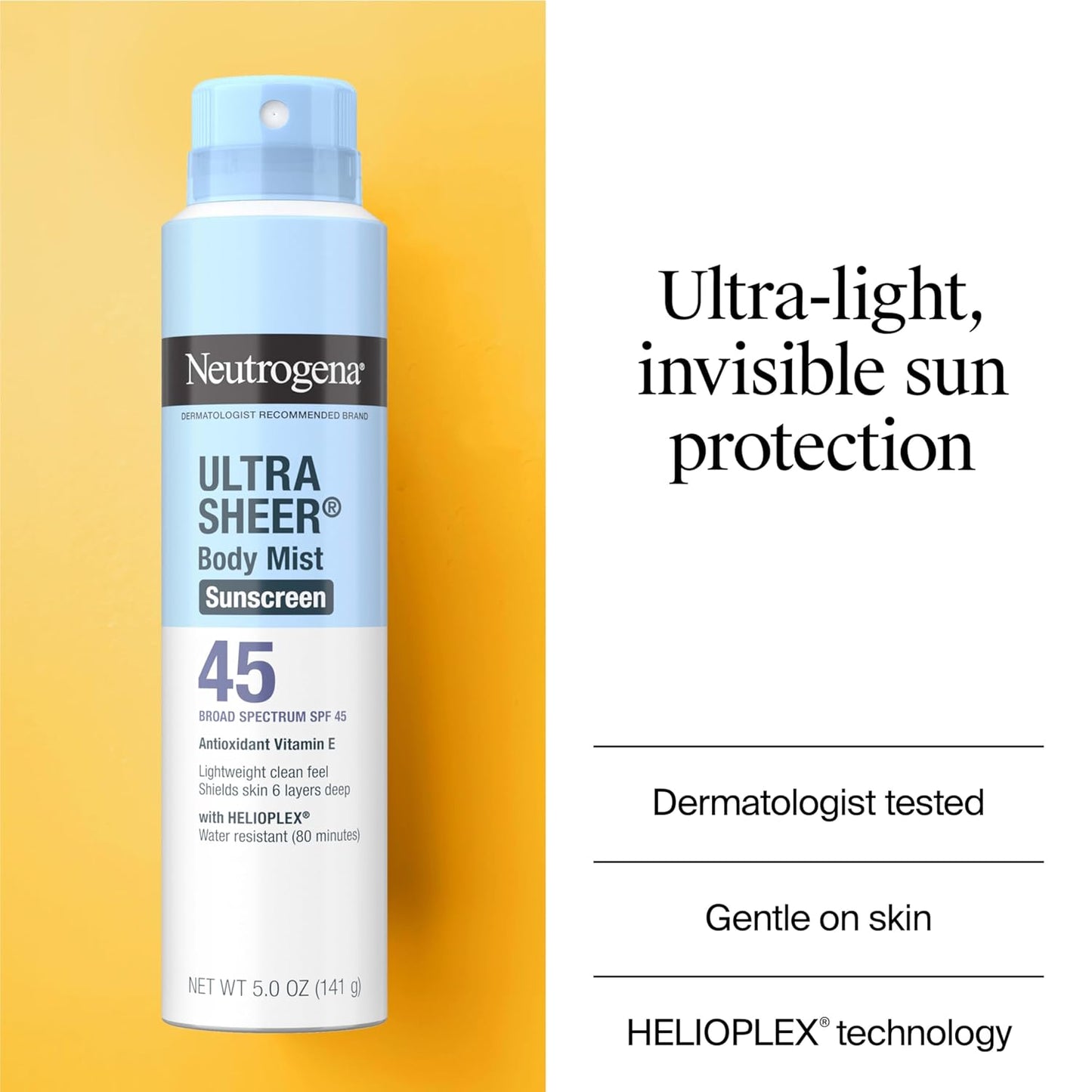 continuous spray mist applicator for even, no-mess body coverage