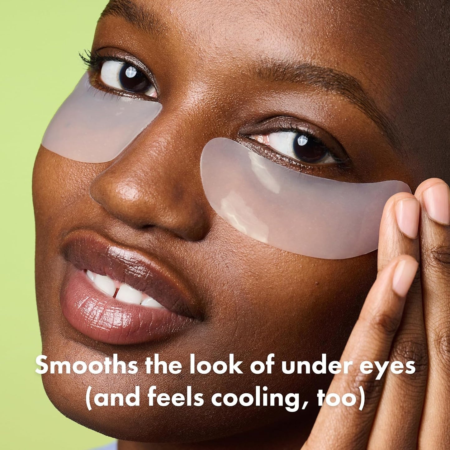 contoured under-eye shape designed to stay put (91% agreement in a 101-participant study)