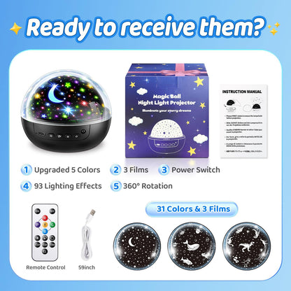 COOLNIGHT Star Projector – Best Birthday Gift for Toddler Boys Ages 2 to 6, Remote and Timer Included
