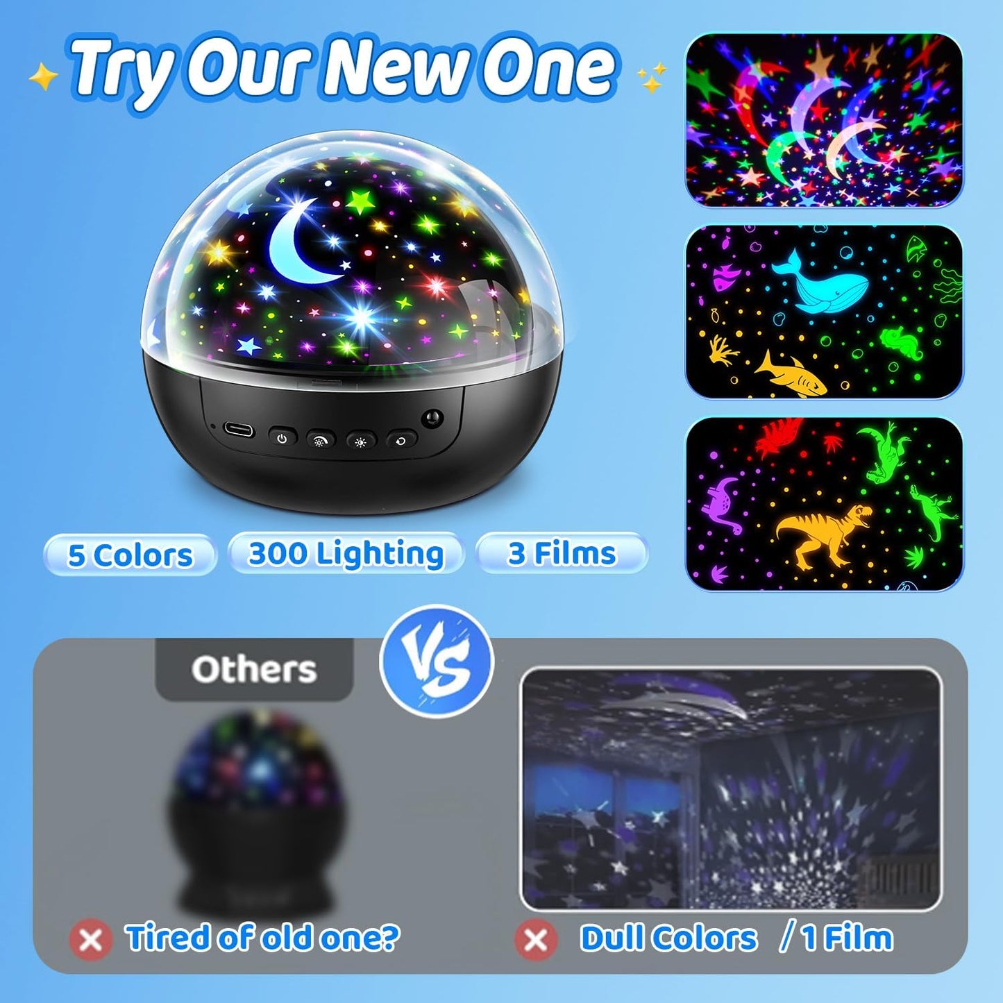 COOLNIGHT Star Projector – Best Birthday Gift for Toddler Boys Ages 2 to 6, Remote and Timer Included