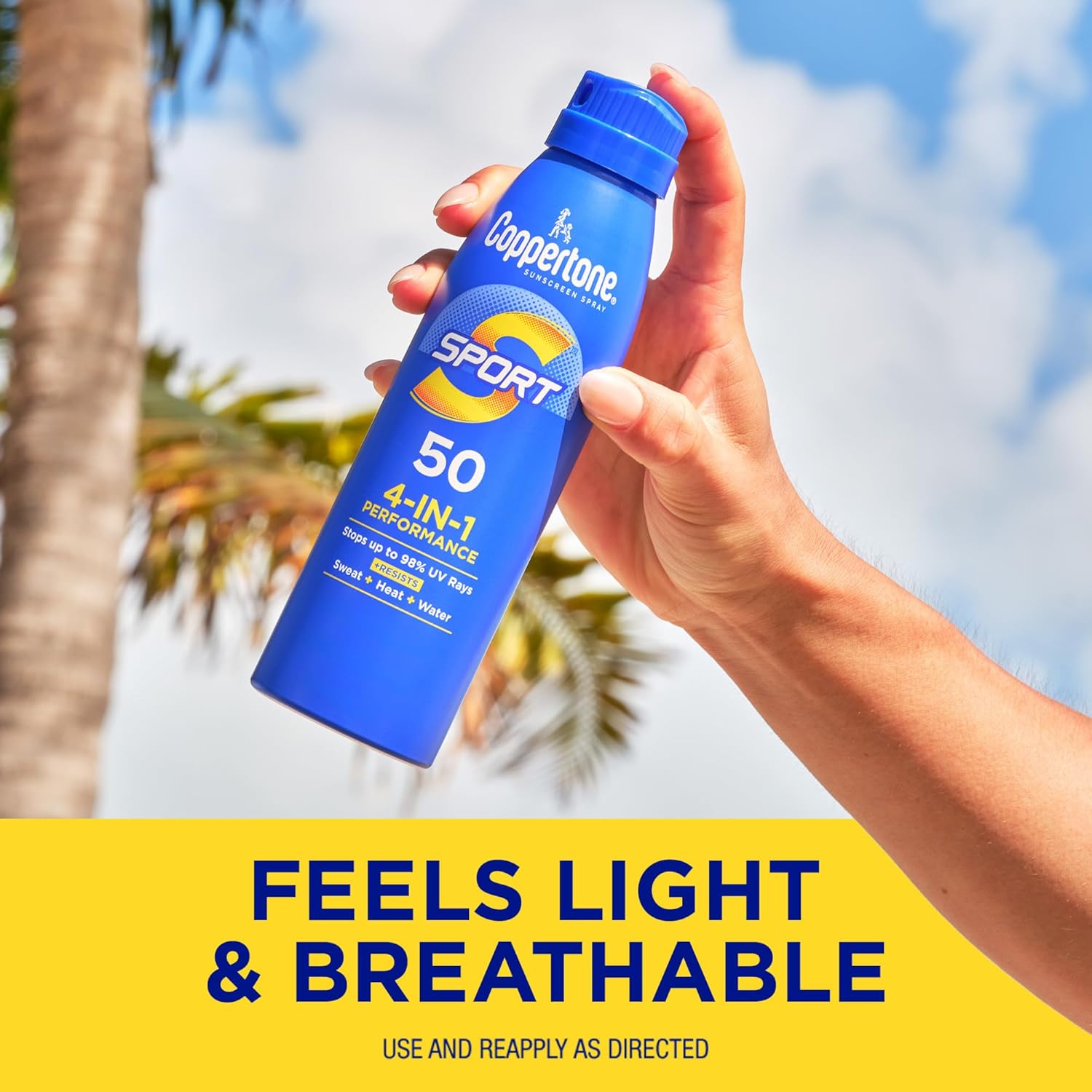 Coppertone SPORT Sunscreen Spray – Outdoor Athlete Sun Protection for Trail Running, Tennis, and Open-Water Swims