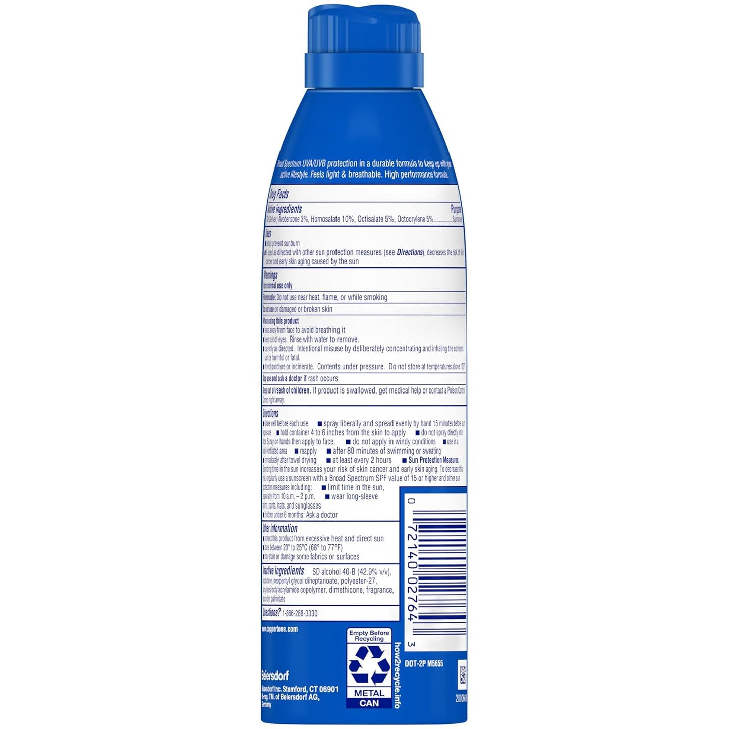 Coppertone SPORT Sunscreen Spray – Outdoor Athlete Sun Protection for Trail Running, Tennis, and Open-Water Swims