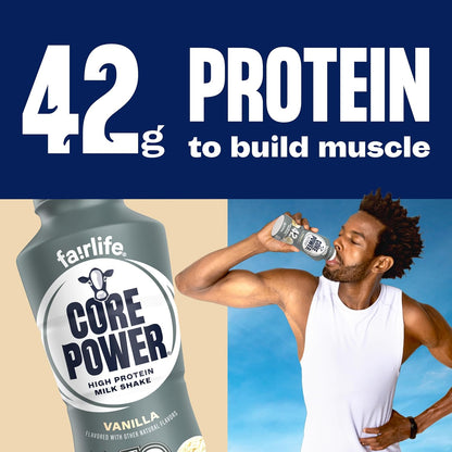 Core Power Elite High Protein Shake – Post-Workout Recovery Drink for Mind-Body Wellness Routines, 42g Protein, 14oz, 12 Pack
