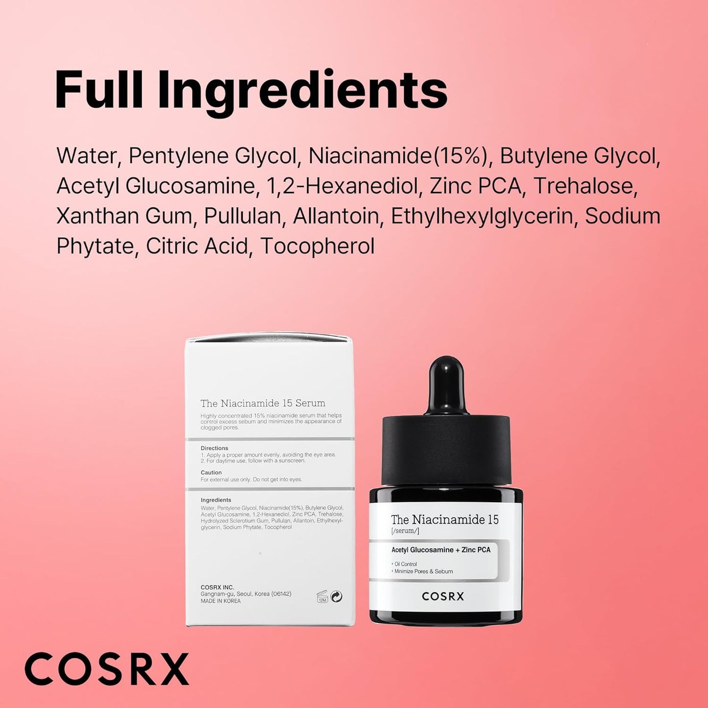 COSRX 15% Niacinamide Serum – Clean Design Multi-Step Serum for Uncluttered Vanities