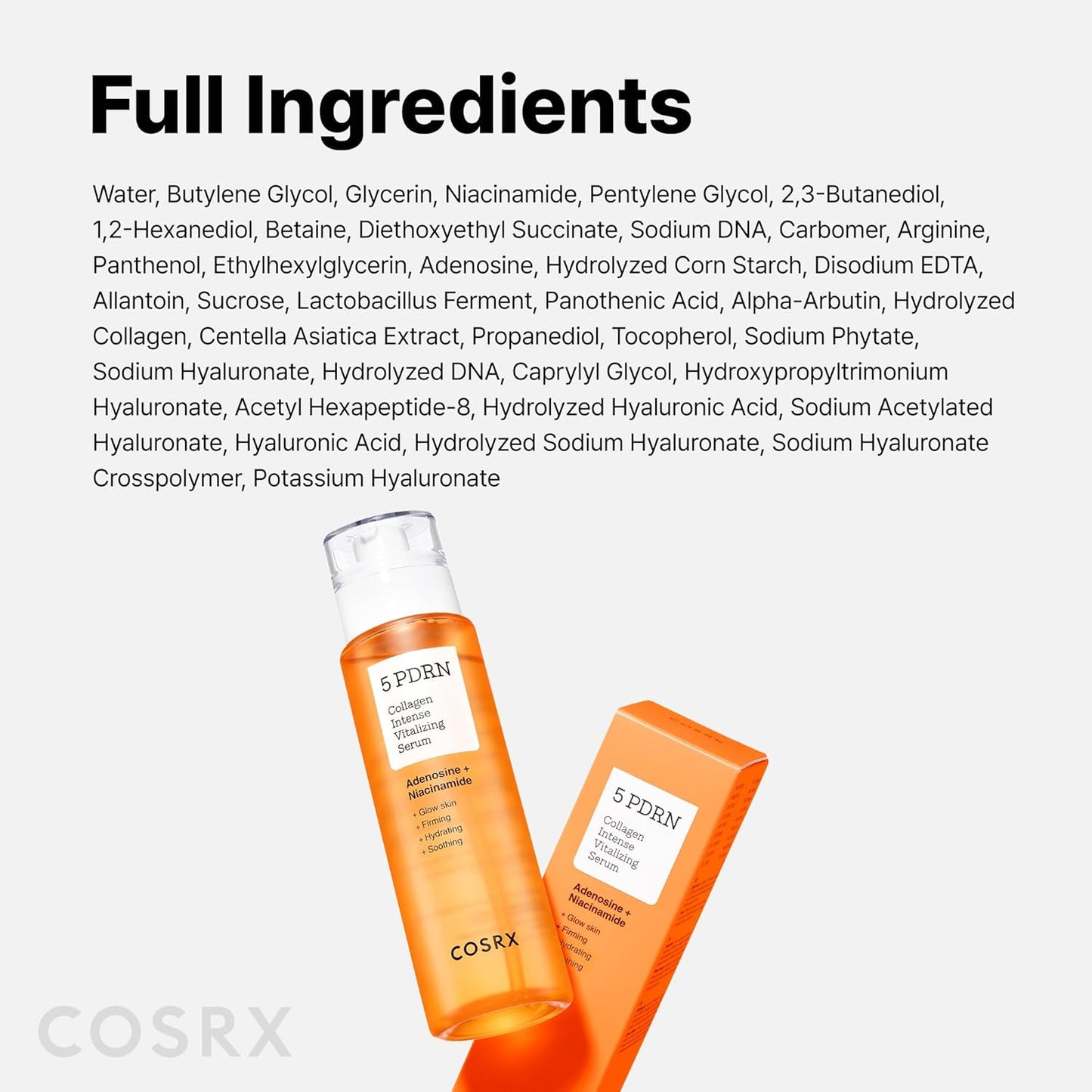 COSRX 5 PDRN Collagen Intense Vitalizing Serum – Premium Anti-Aging Birthday Gift for Mom, Korean Skincare Set for Women Firming & Radiance