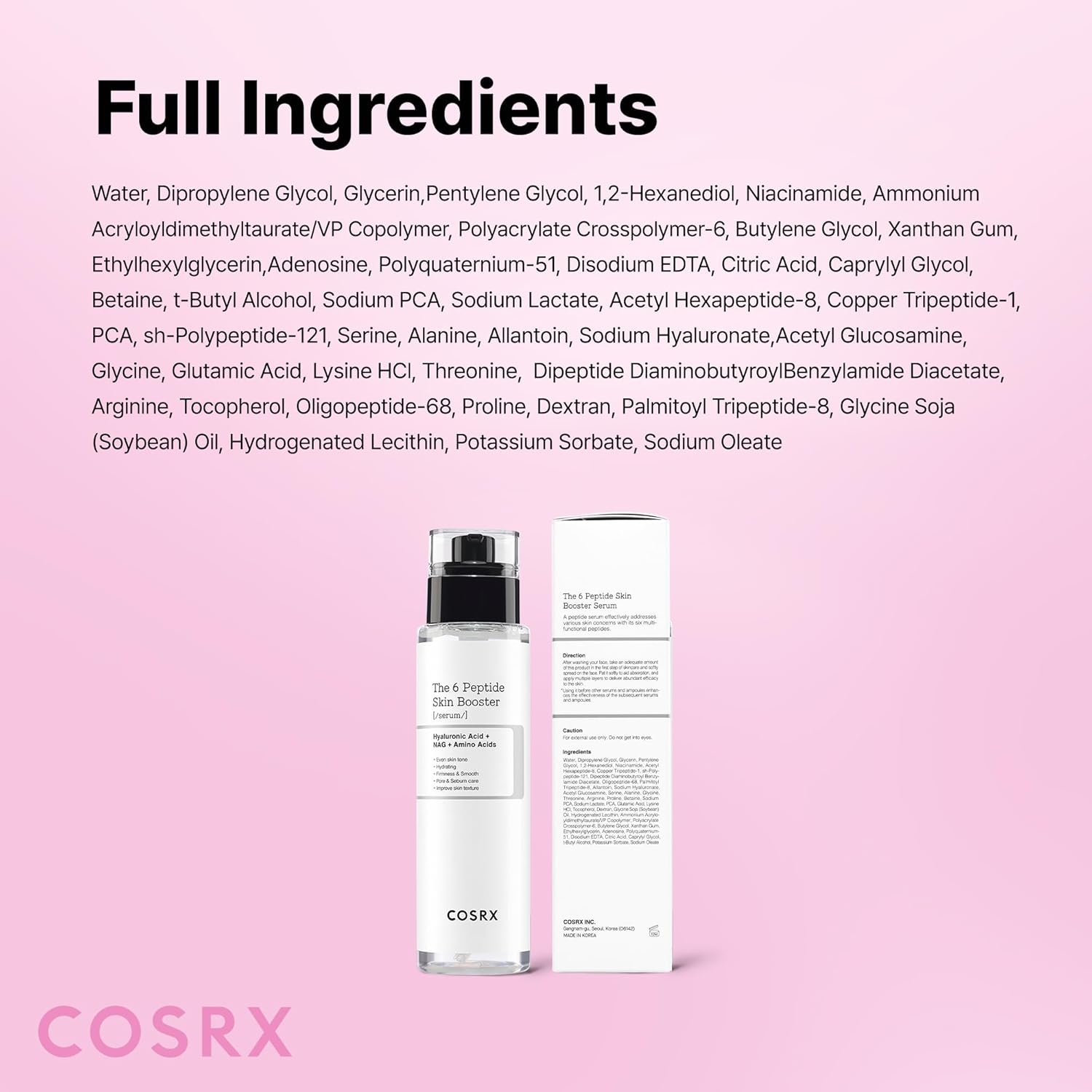COSRX 6X Peptide Skin Booster – Thoughtful Mother's Day Gift for Women Who Love Korean Skincare