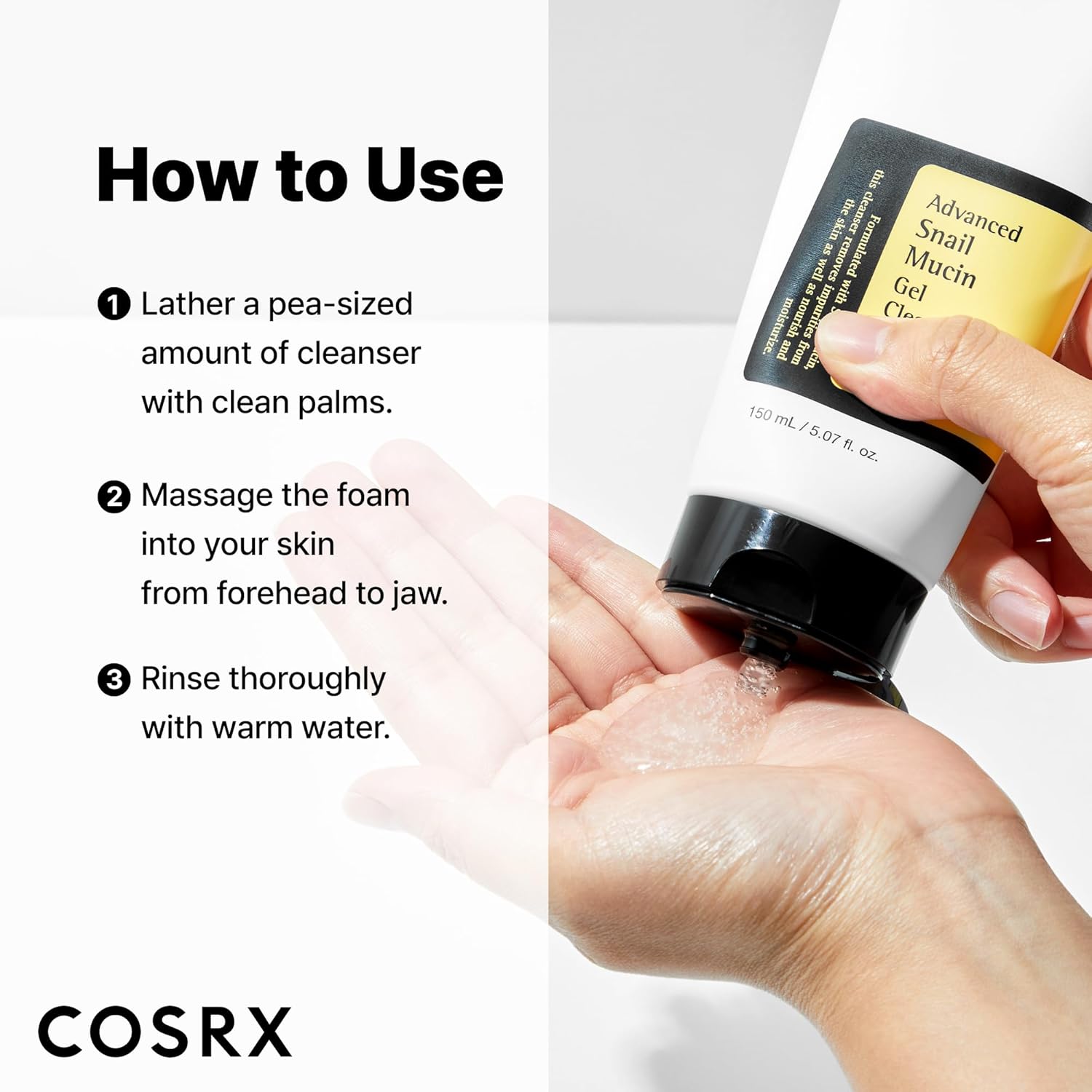 COSRX Advanced Snail Mucin Gel Cleanser – Hypoallergenic Daily Wash Safe for Sensitive and Reactive Skin Types