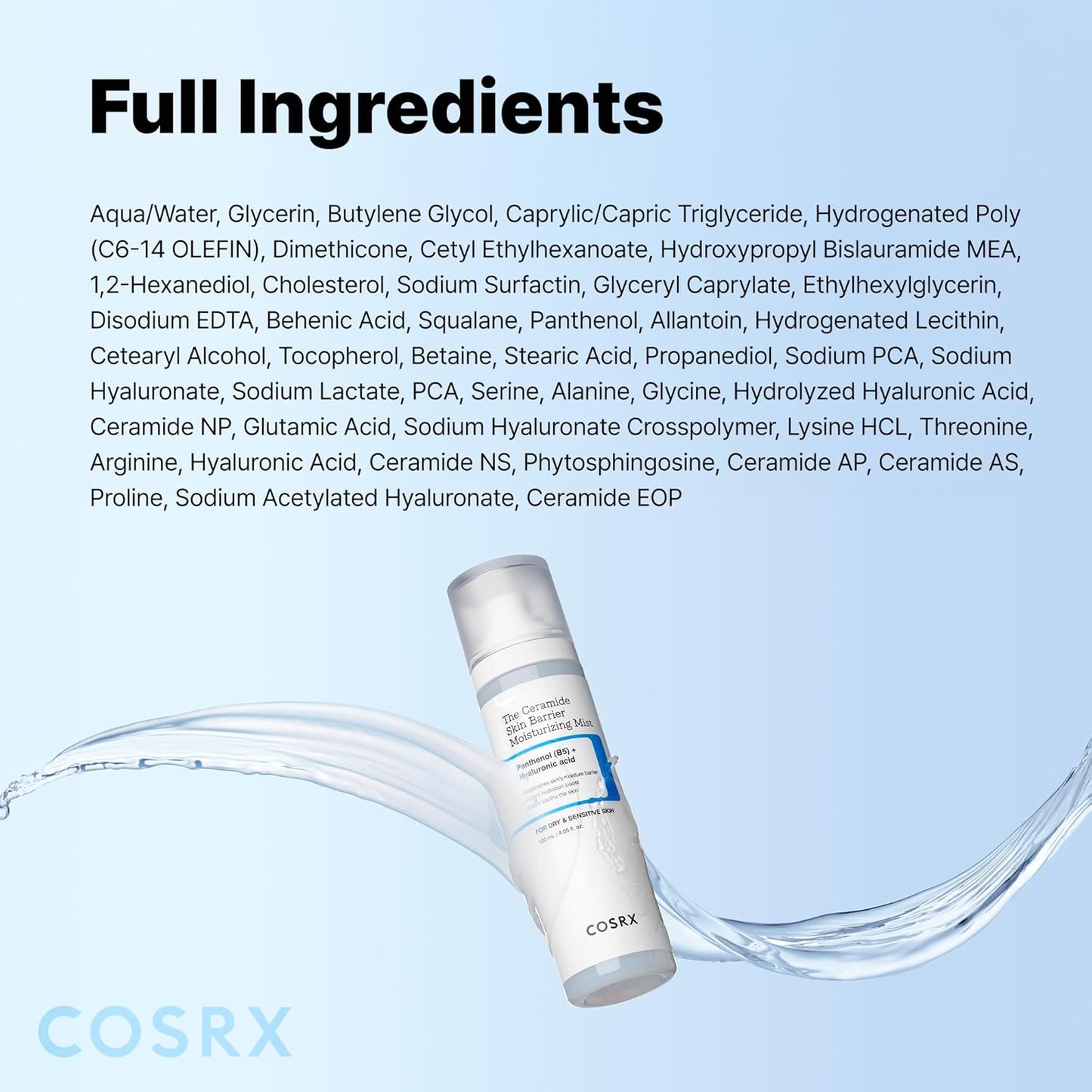 COSRX Barrier Cream Face Mist – Milky Ceramide Toner for Nightly Skincare Ritual, Hydrating Facial Spray 4.06 fl.oz