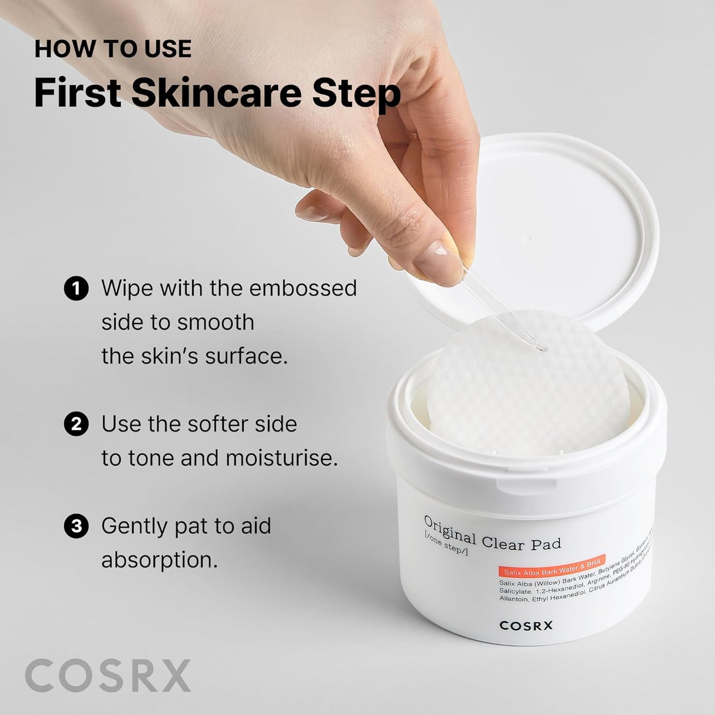 COSRX BHA Toner Pads – Clean Two-in-One Exfoliant for Uncluttered Vanity, Streamlined Blackhead Care