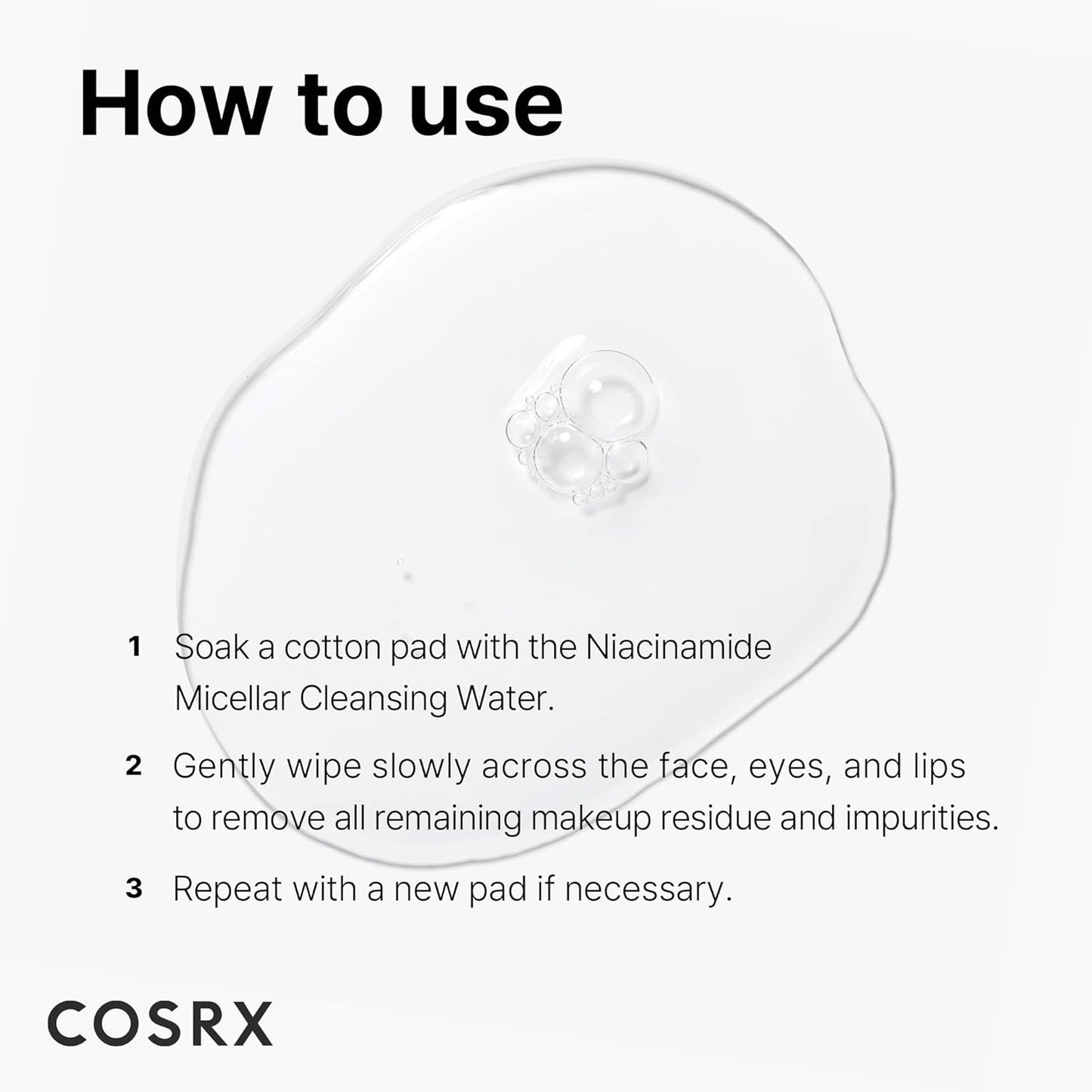 COSRX Low pH Niacinamide Micellar Cleansing Water – Streamlined Skincare Staple, One-Step Gentle Face Cleanser
