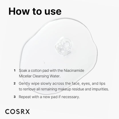COSRX Low pH Niacinamide Micellar Cleansing Water – Streamlined Skincare Staple, One-Step Gentle Face Cleanser