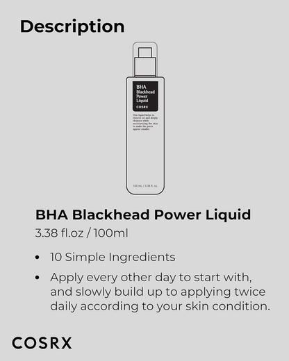 COSRX Niacinamide 2% + BHA 4% Blackhead Exfoliant Toner – Hypoallergenic Dermatologist-Tested Exfoliant for Sensitive Skin Users