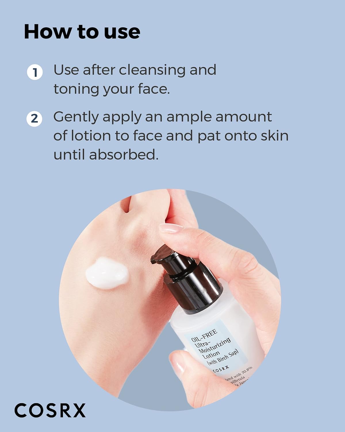 COSRX Oil Free Lotion with Birch Sap – Hypoallergenic Daily Moisturizer for Irritation-Prone Reactive Skin