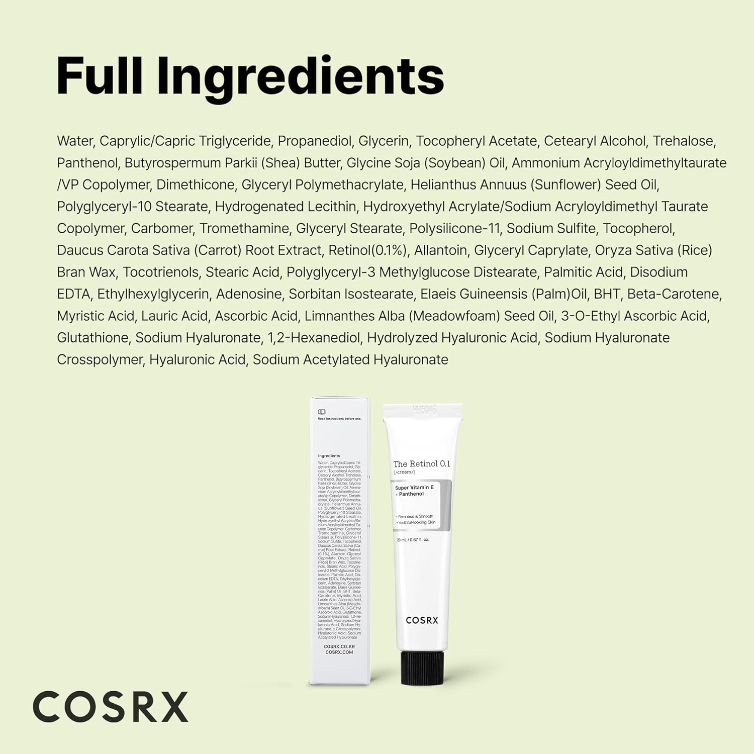 COSRX Retinol 0.1 Cream – Nightly Wind-Down Ritual for Eyes and Neck, Gentle Anti-Aging