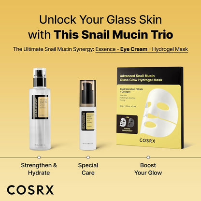 COSRX Snail Mucin Peptide Under Eye Cream – Mindful Nightly Skincare Ritual, Brightening Eye Treatment for Dark Circles and Puffiness