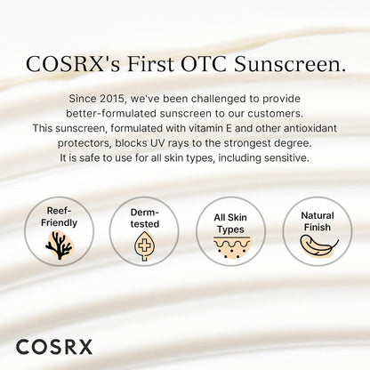 COSRX Vitamin E Vitalizing Sunscreen – Korean Skincare Mother's Day Gift for Mom, Travel Size SPF 50 Cream