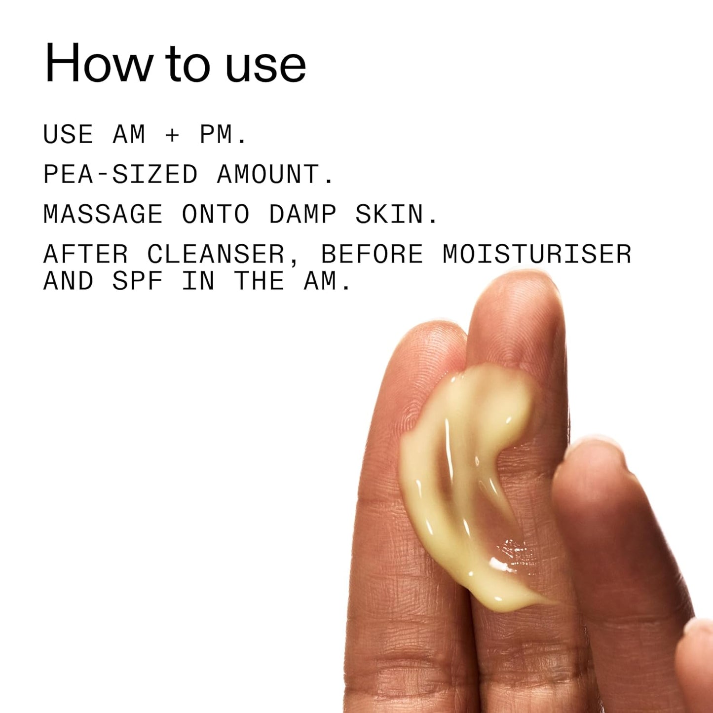 creamy lightweight serum format suitable for am and pm layering