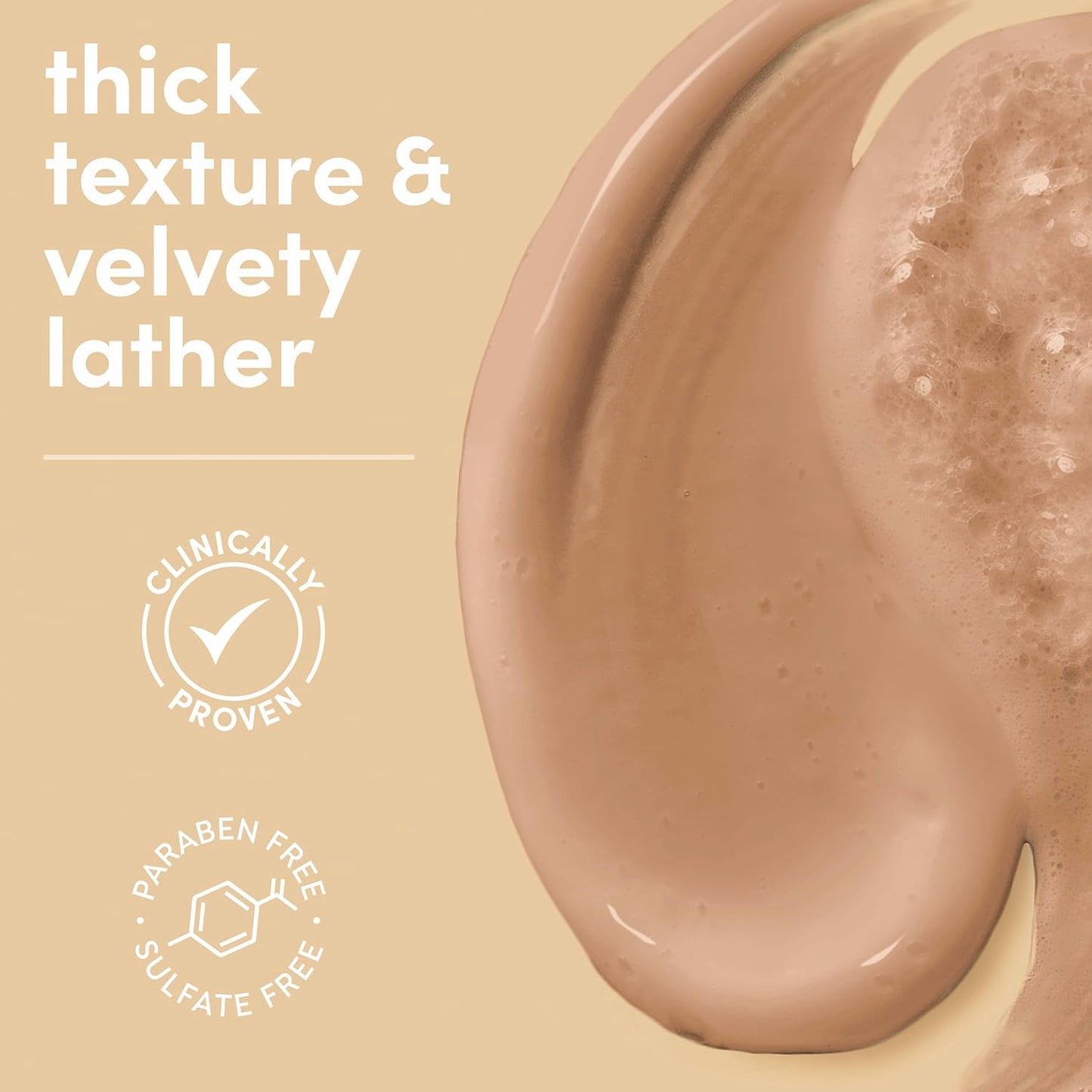 creamy serum body wash texture designed to drench skin without stripping
