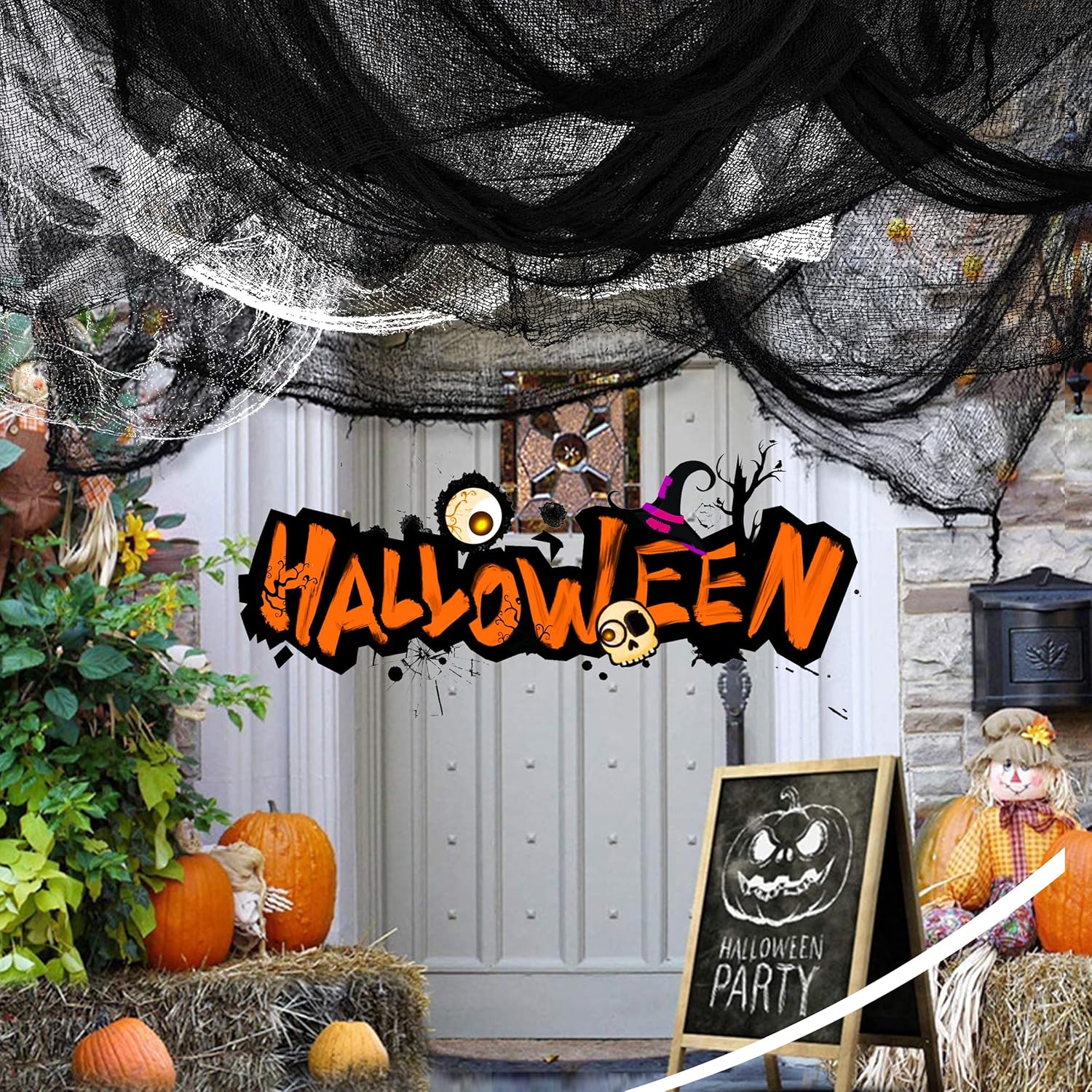 Creepy Cloth 6-Piece Gauze Set – Child-Safe Halloween Decor for Kids Bedroom and Playroom