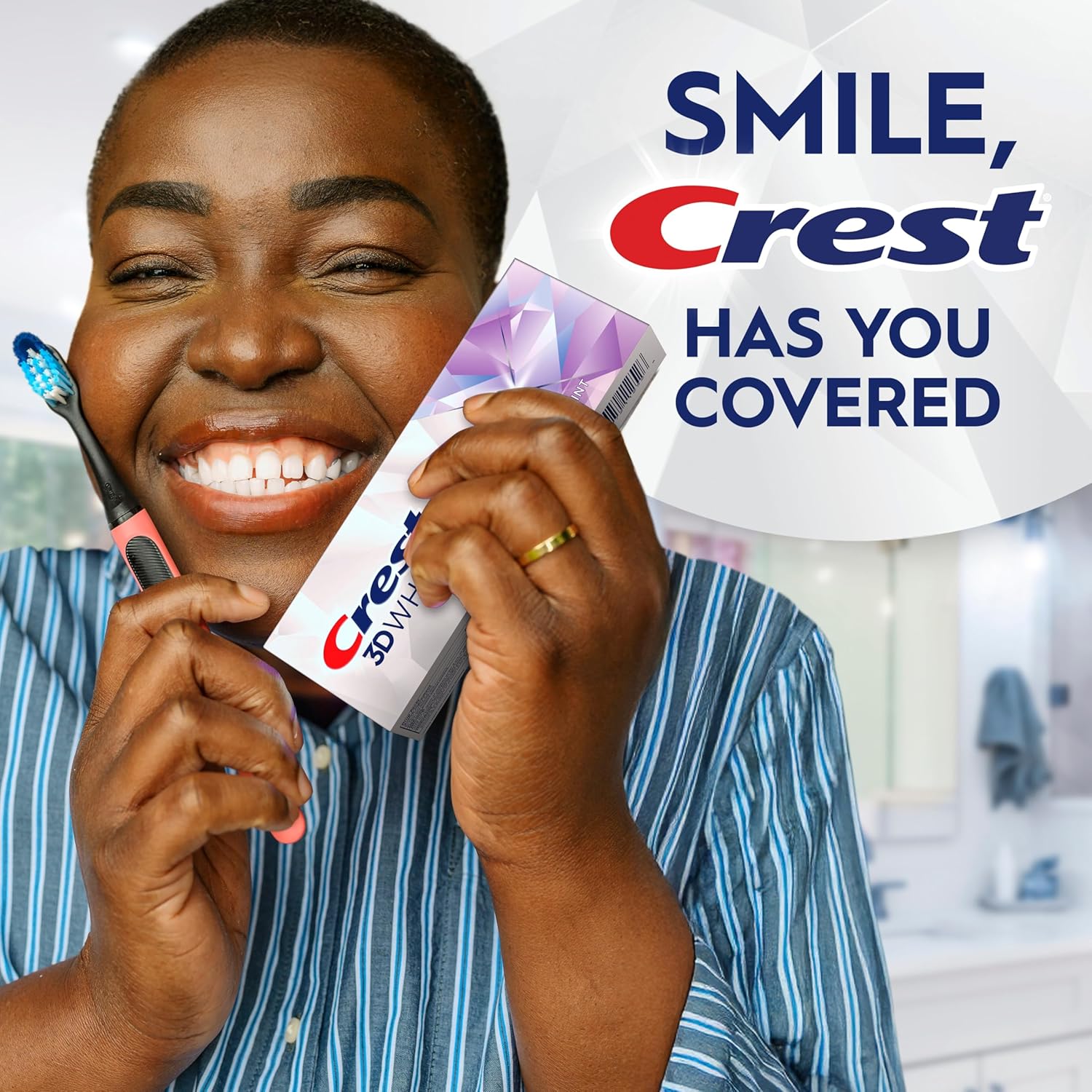 Crest 3D White Brilliance Bright Mint Toothpaste – Three Pack Whitening Gift for Her Birthday or Mother's Day