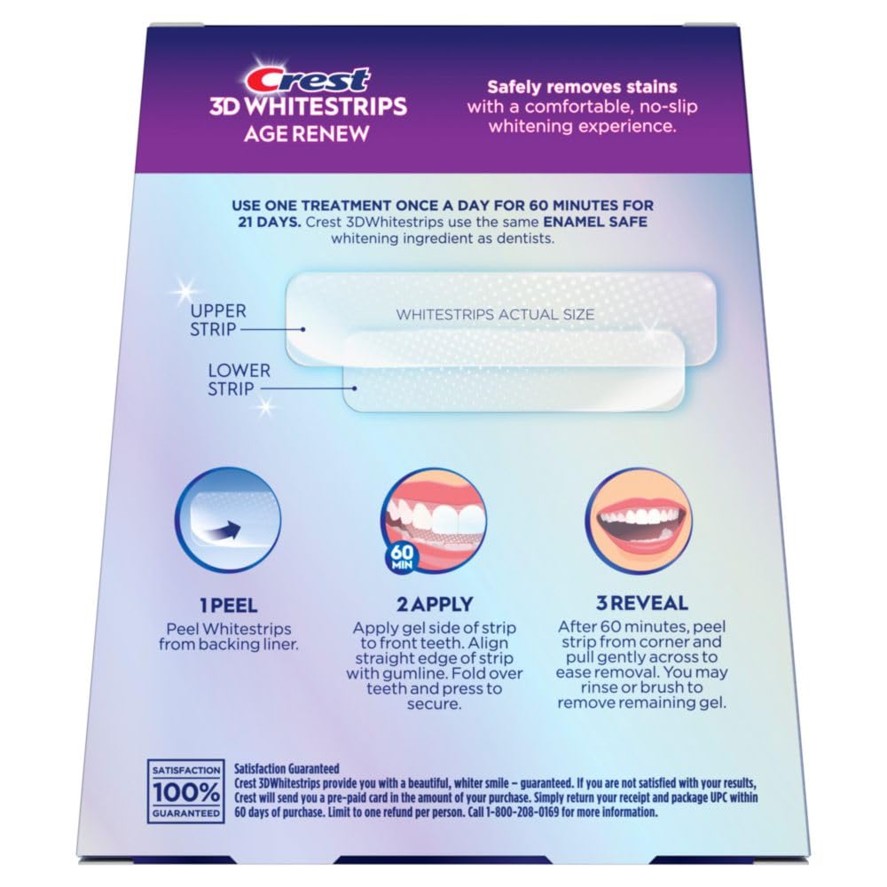Crest 3D Whitestrips Age Renew – Premium Whitening Kit with Custom Flex Fit Technology