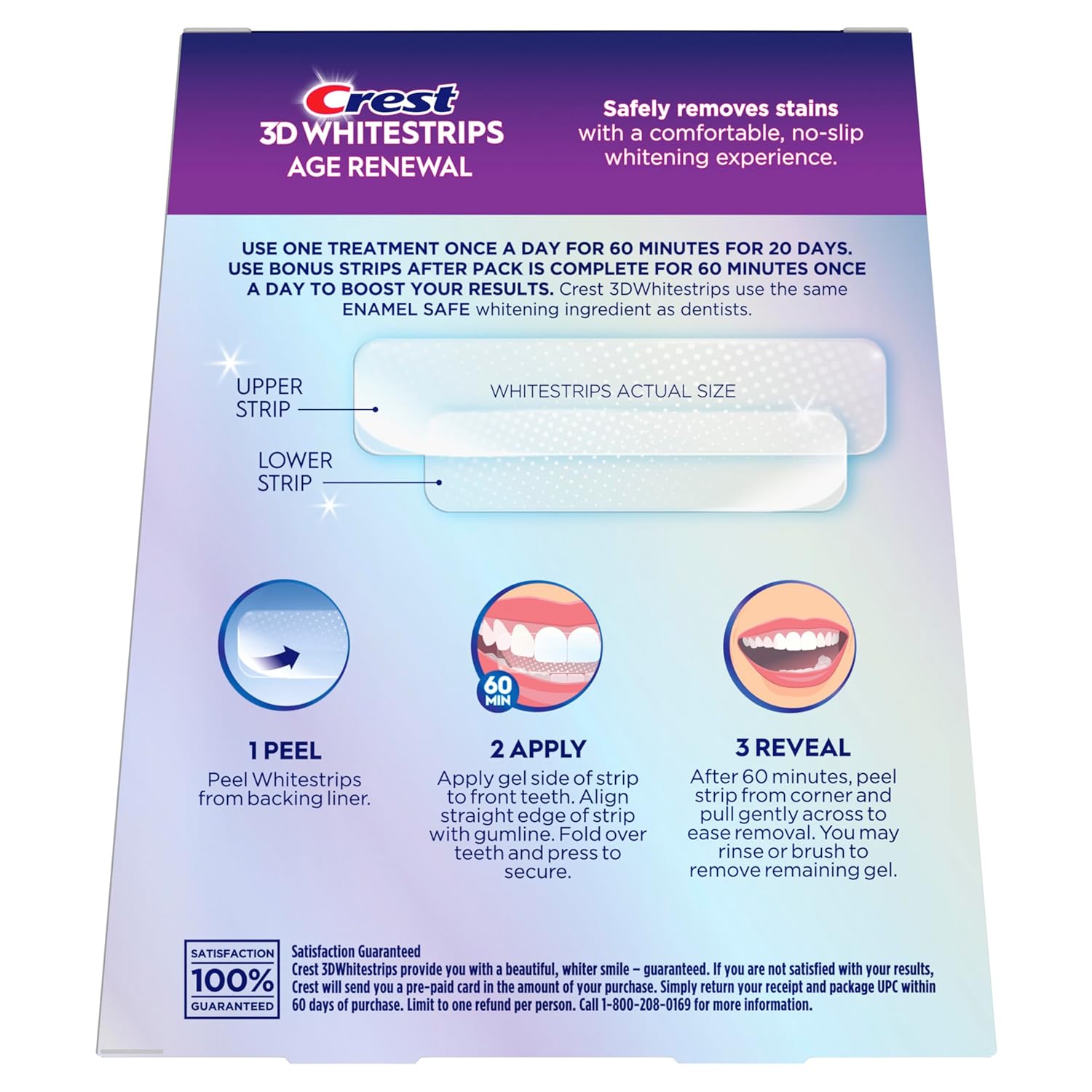 Crest 3D Whitestrips Age Renewal – Premium At-Home Whitening with Professional Dentist-Grade Results