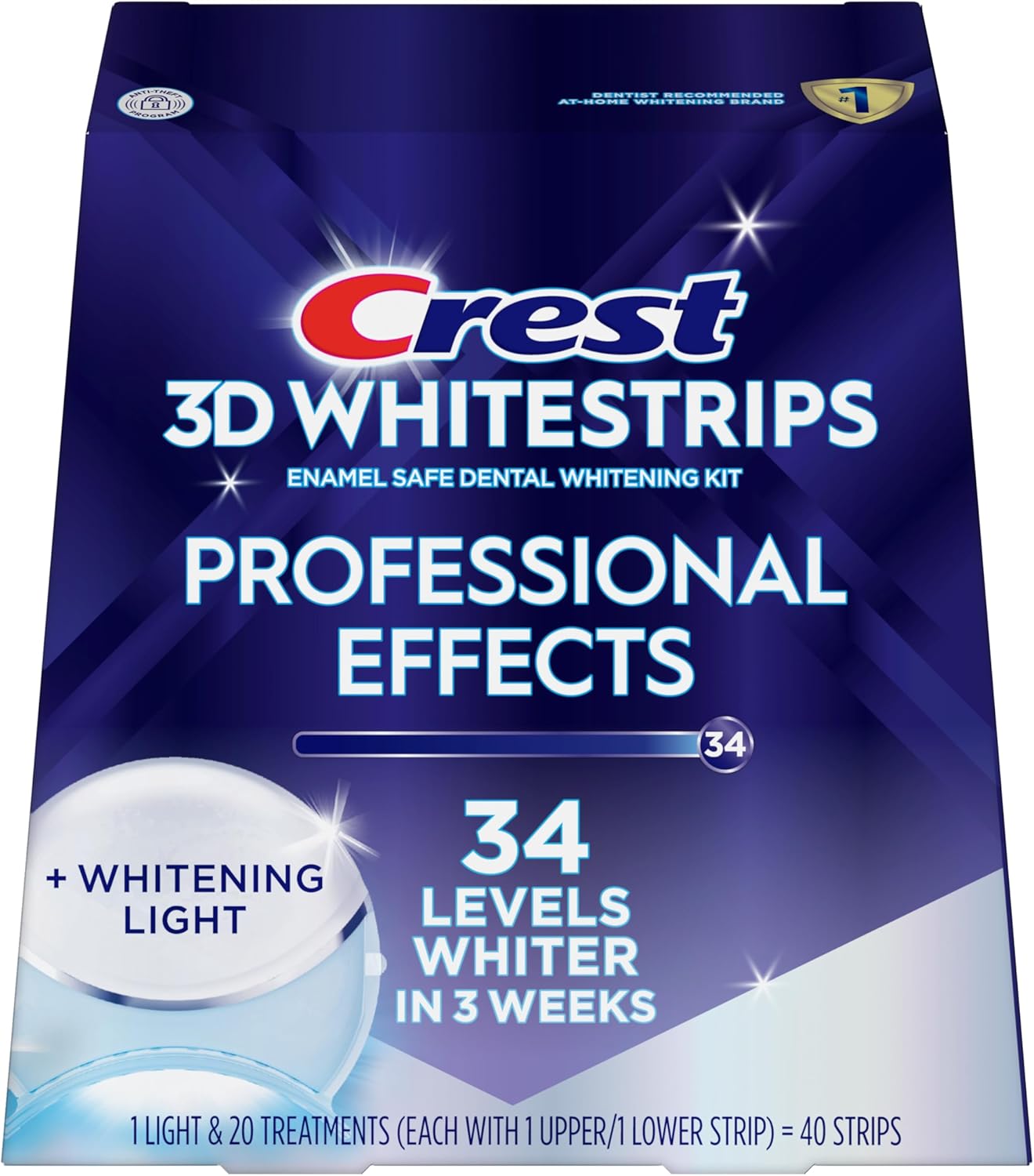 Crest 3D Whitestrips Professional Effects + LED – Premium At-Home Whitening, Dentist-Caliber Results