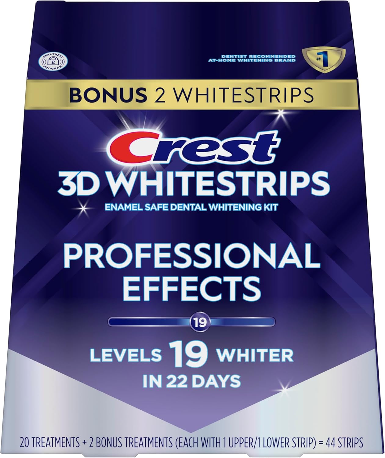 Crest 3D Whitestrips Professional Effects – Premium At-Home Whitening Kit, Dentist-Grade Results in 22 Treatments