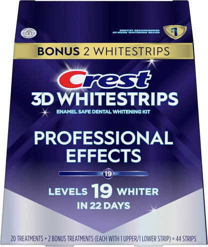 Crest 3D Whitestrips Professional Effects – Premium At-Home Whitening Kit, Dentist-Grade Results in 22 Treatments