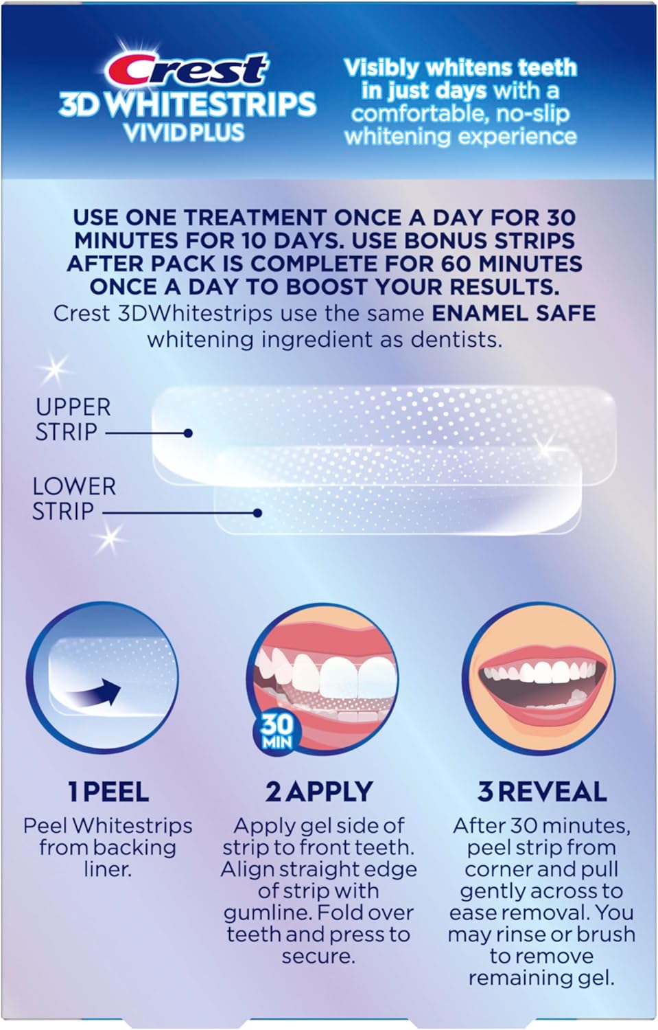 Crest 3D Whitestrips Vivid Plus – Premium Dentist-Grade Whitening for Elevated Smiles