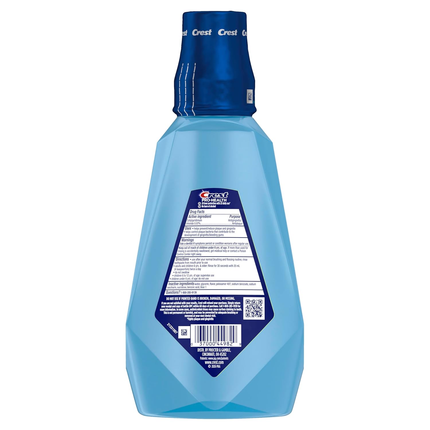 Crest Mouthwash Pro Health – Alcohol-Free Safe Oral Care for Families with Kids and Pets