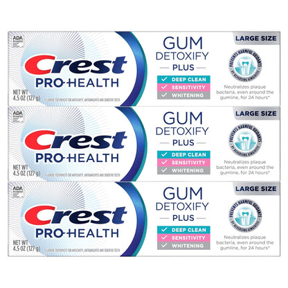 Crest Pro-Health Gum Detoxify Plus – Nightly Gum Healing Ritual, 3-Pack for Consistent Care