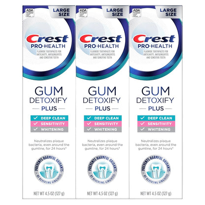 Crest Pro-Health Gum Detoxify Plus – Nightly Gum Healing Ritual, 3-Pack for Consistent Care