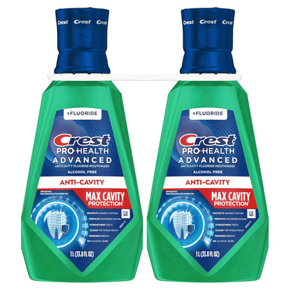 Crest Pro-Health Mouthwash for Quick Morning Routine Cavity Protection Before Work
