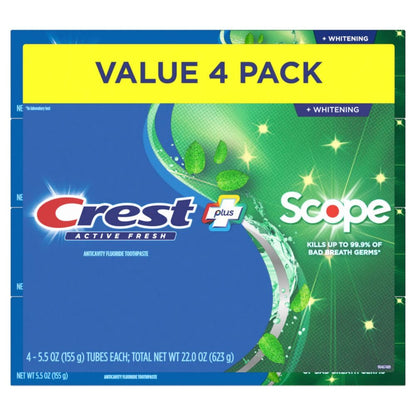 Crest + Scope Active Fresh Whitening Toothpaste – Gentle Care for Your Daily Oral Wellness Ritual