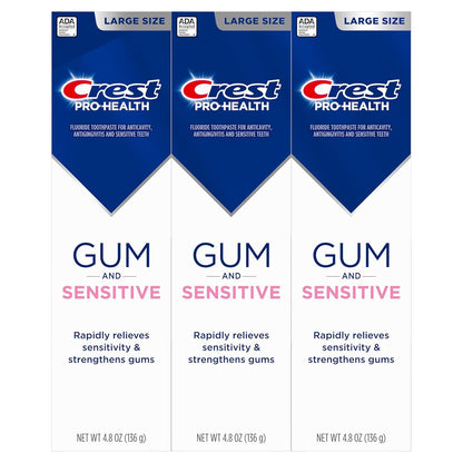 Crest Sensitivity & Gum Toothpaste 3-Pack – Professional Oral Care for Your Daily Work Routine