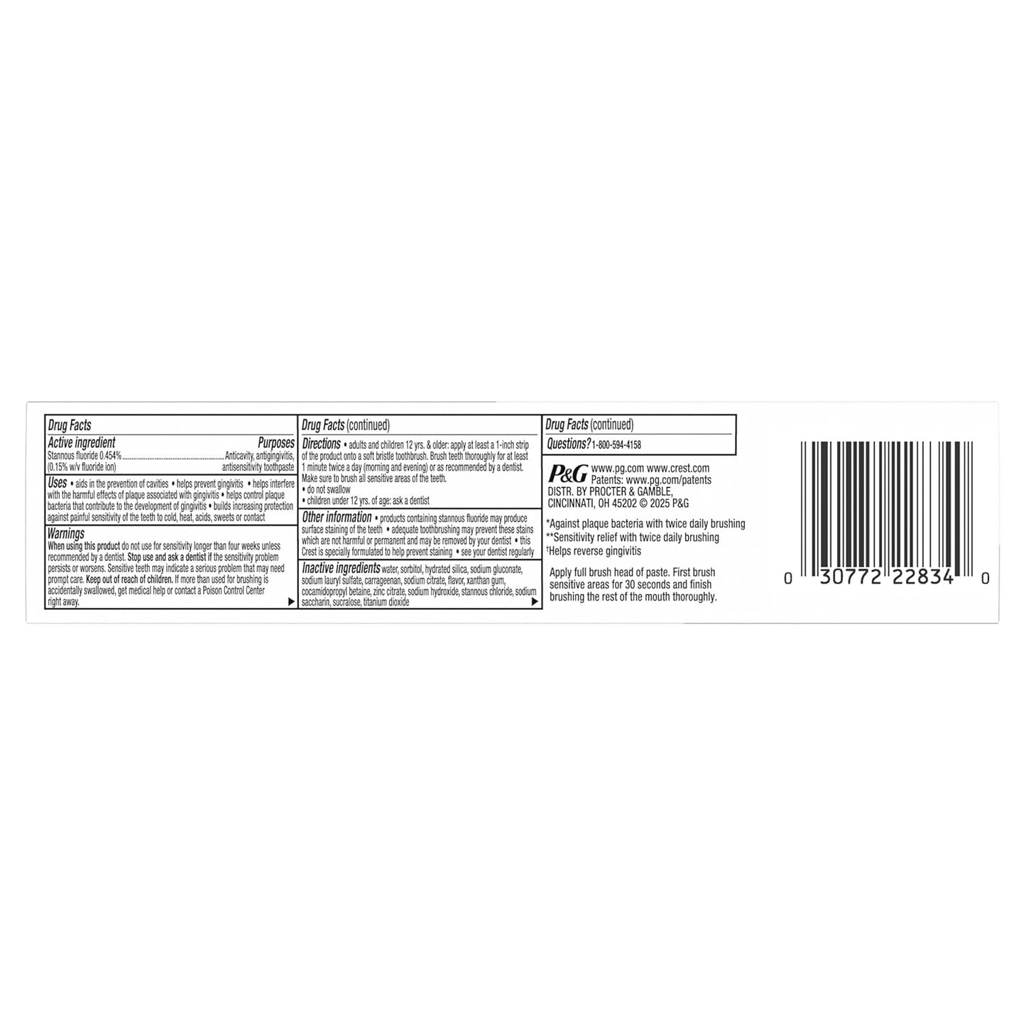 Crest Sensitivity & Gum Toothpaste 3-Pack – Professional Oral Care for Your Daily Work Routine