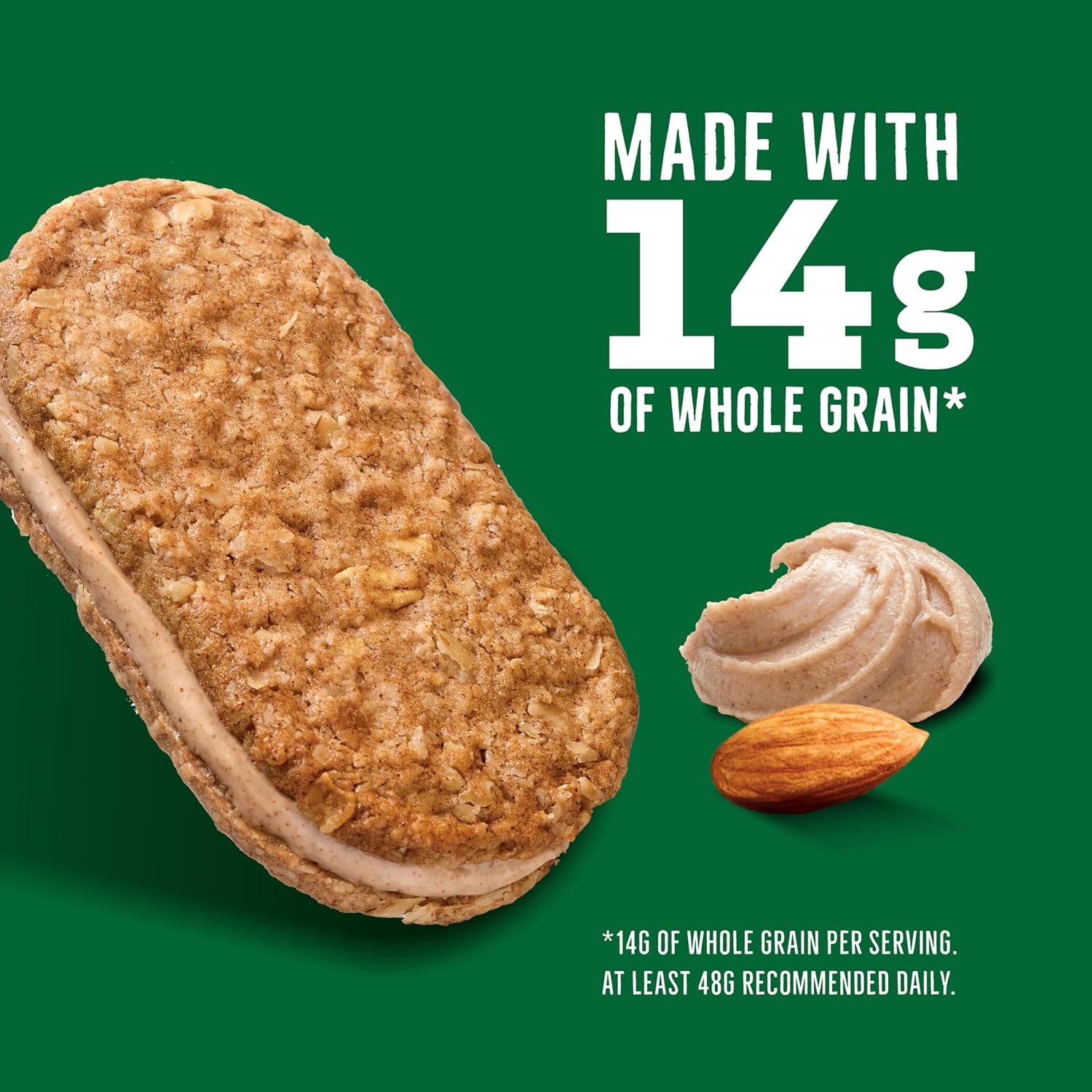 crispy cinnamon or plain whole grain biscuit exterior with creamy nut or coconut butter filling