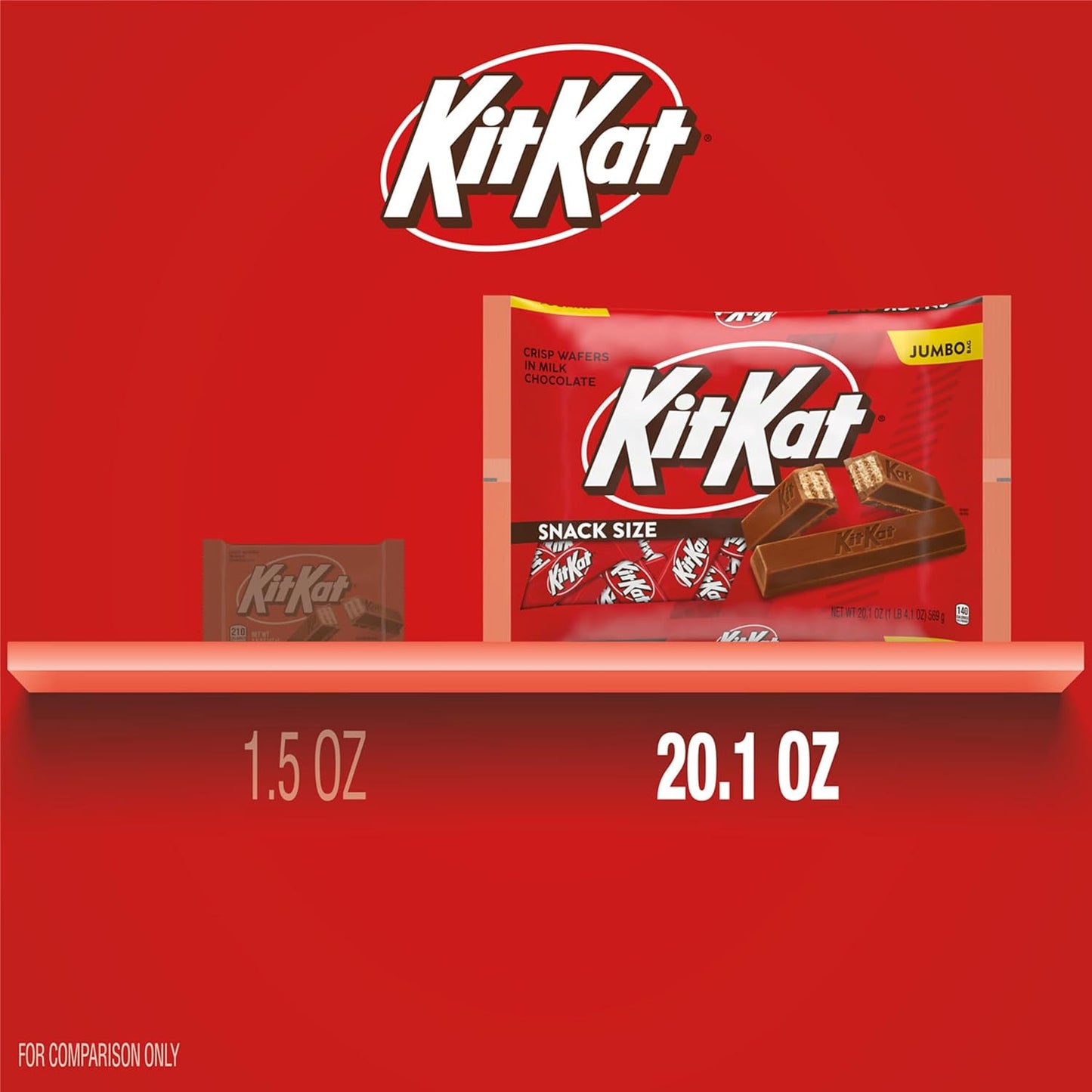 crispy wafer layered with smooth milk chocolate and the signature snap