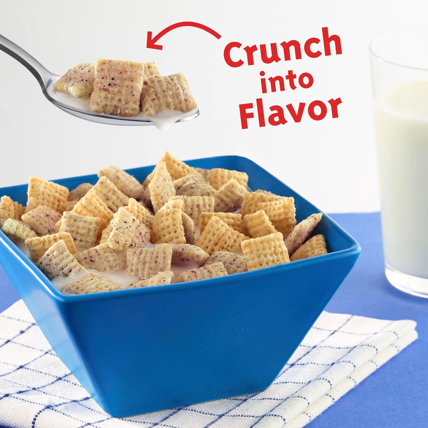 crunchy lattice-square piece shape that holds up in milk and in mixed recipes