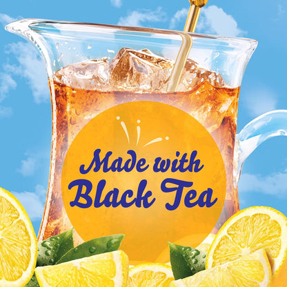 Crystal Light Decaf Lemon Iced Tea – Nighttime Wind-Down Drink for Calorie-Conscious Adults, Caffeine-Free 2-Quart Pitcher Mix